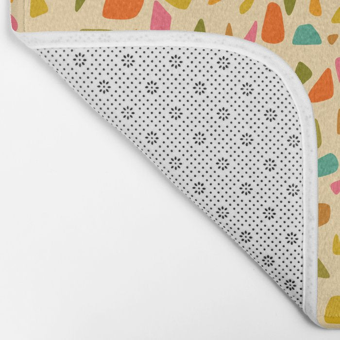 Terrazzo Print in Cream Bath Mat Gallery Image 2