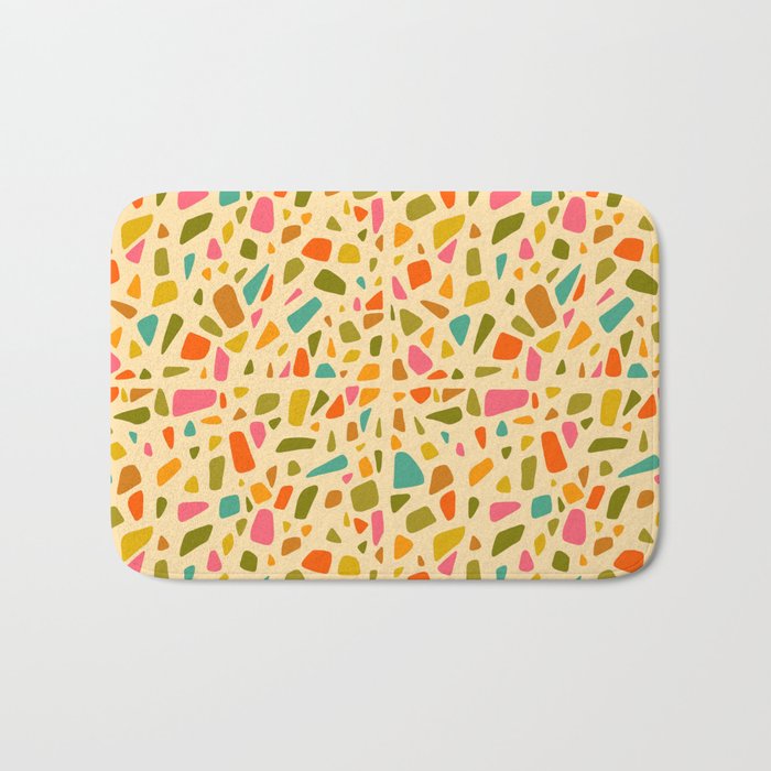 Terrazzo Print in Cream Bath Mat Gallery Image 1