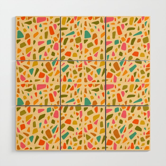 Terrazzo Print in Cream Wood Wall Art Gallery Image 1