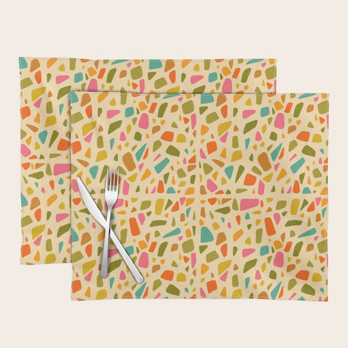 Terrazzo Print in Cream Placemat Gallery Image 1