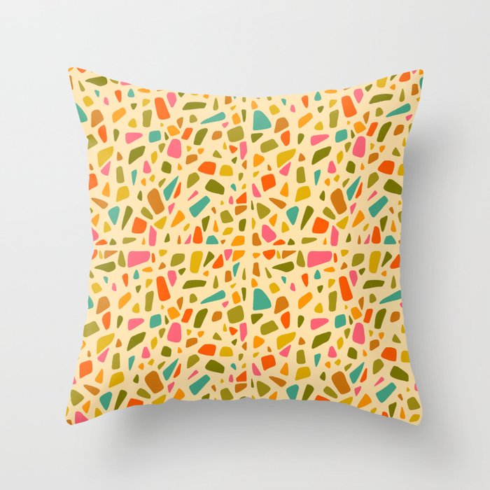Terrazzo Print in Cream Throw Pillow Gallery Image 6