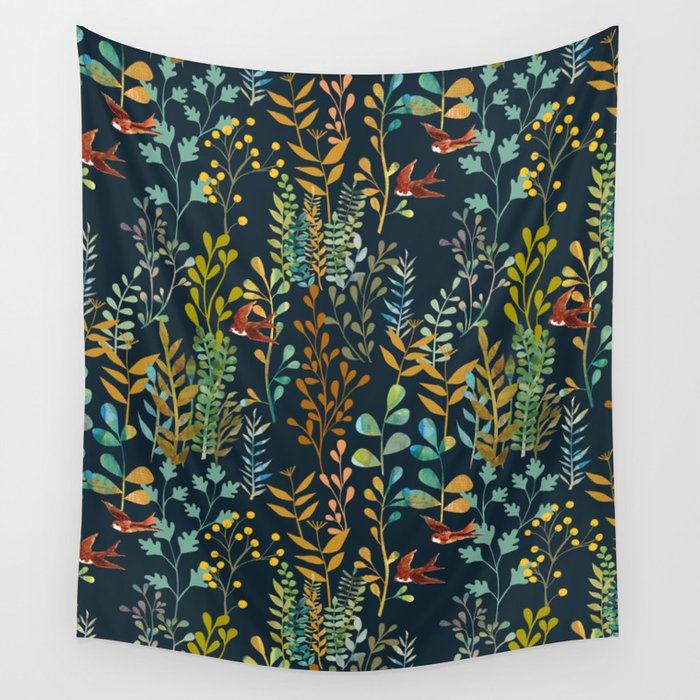 The Wild Garden Night Wall Tapestry Gallery Image 4