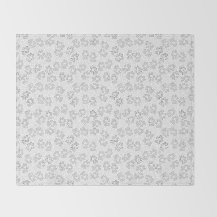 Puppy Paw Prints Throw Blanket Gallery Image 2
