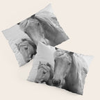 Horses - Black & White Pillow Sham Gallery Image 3