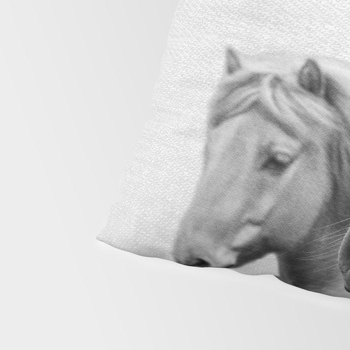 Horses - Black & White Pillow Sham Gallery Image 4