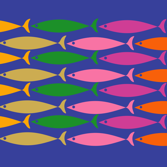 Fish Stripe Colorful Vivid Minimal Mid Century Modern Ocean Pattern on Blue Coffee Mug Gallery Image 2