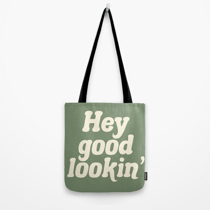 Hey Good Lookin' (Sage Cream) Tote Bag Gallery Image 2