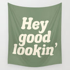 Hey Good Lookin' (Sage Cream) Wall Tapestry Gallery Image 4