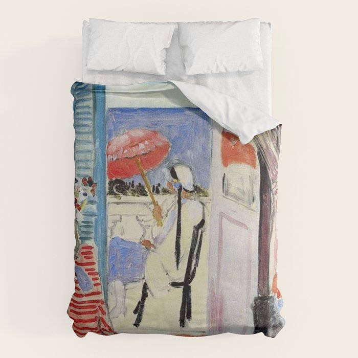 Henri Matisse Woman at The Open Window Painting Duvet Cover Gallery Image 1