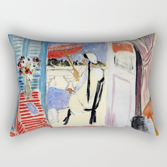 Henri Matisse Woman at The Open Window Painting Rectangular Pillow Gallery Image 2