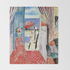 Henri Matisse Woman at The Open Window Painting Throw Blanket Gallery Image 2