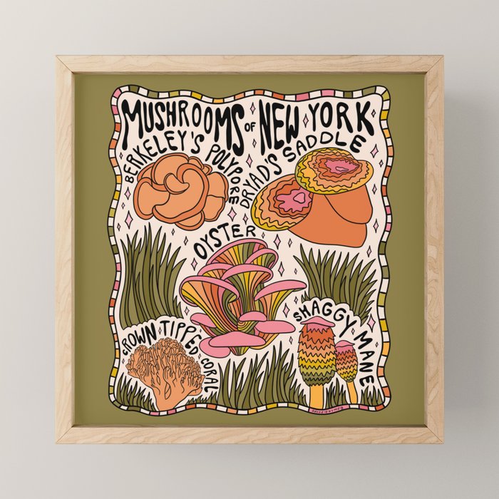 Mushrooms of New York Mini Art Print Gallery Image 1