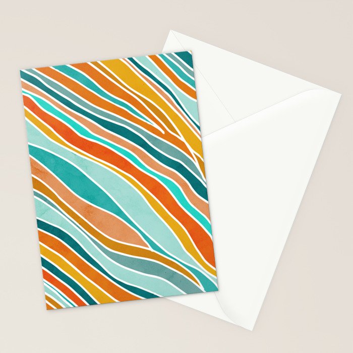 Colorful Summer Stripes Stationery Card Gallery Image 2