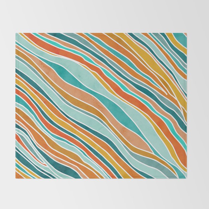 Colorful Summer Stripes Throw Blanket Gallery Image 2