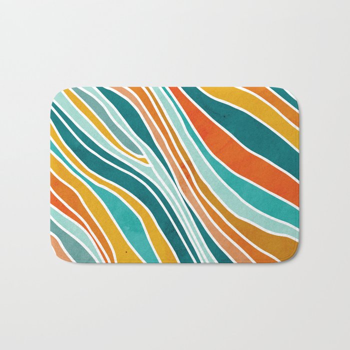 Colorful Summer Stripes Bath Mat Gallery Image 1