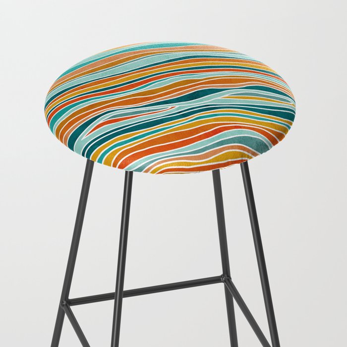 Colorful Summer Stripes Stool Gallery Image 2