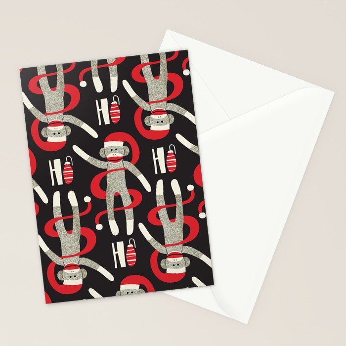 Sock Monkey Santa Stationery Card Gallery Image 2