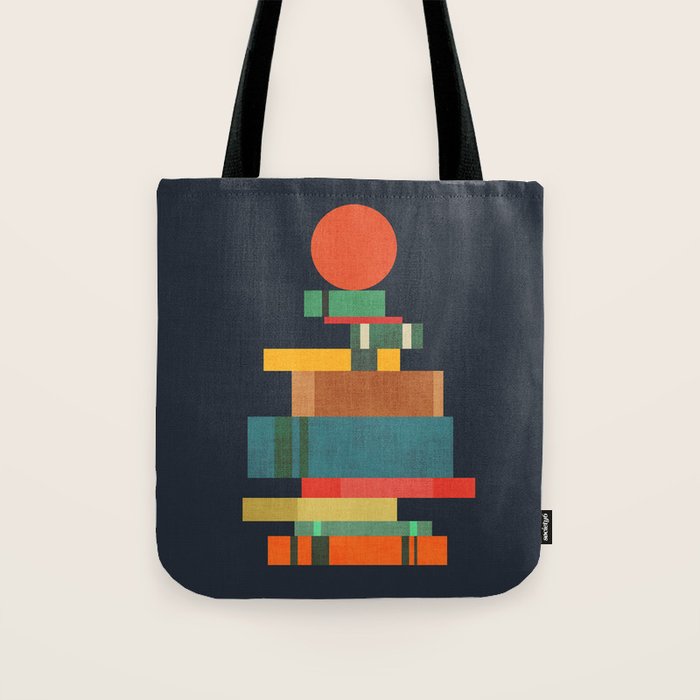 Book stack with a ball Tote Bag Gallery Image 1