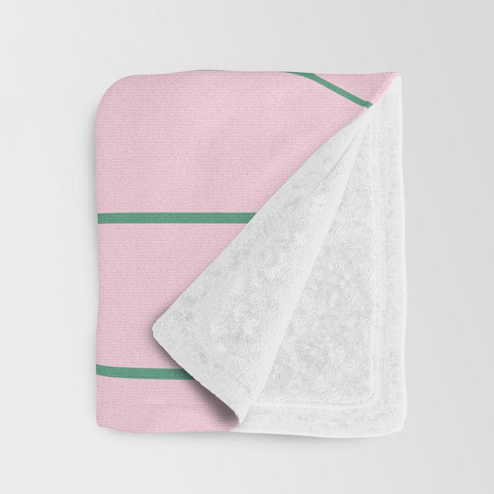 Pink and Green Long Honeycomb Minimalist Geometric Pattern Throw Blanket Gallery Image 3