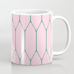 Pink and Green Long Honeycomb Minimalist Geometric Pattern Coffee Mug Gallery Image 1