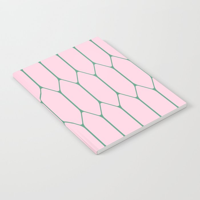 Pink and Green Long Honeycomb Minimalist Geometric Pattern Notebook Gallery Image 2