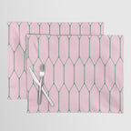 Pink and Green Long Honeycomb Minimalist Geometric Pattern Placemat Gallery Image 1