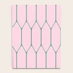 Pink and Green Long Honeycomb Minimalist Geometric Pattern Notebook Gallery Image 4