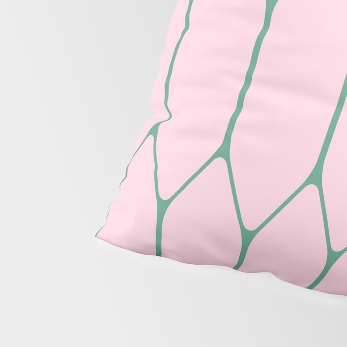 Pink and Green Long Honeycomb Minimalist Geometric Pattern Pillow Sham Gallery Image 4