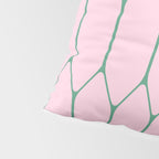 Pink and Green Long Honeycomb Minimalist Geometric Pattern Pillow Sham Gallery Image 4