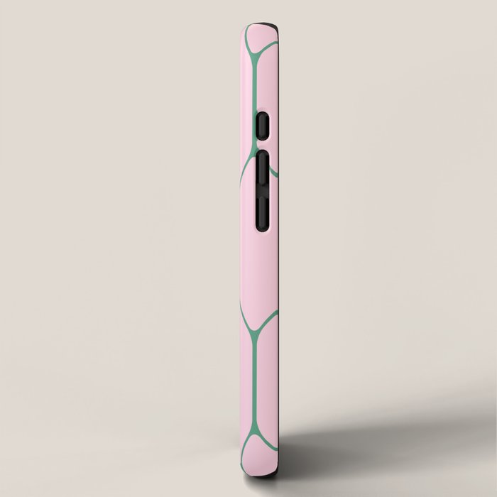 Pink and Green Long Honeycomb Minimalist Geometric Pattern iPhone Case Gallery Image 2
