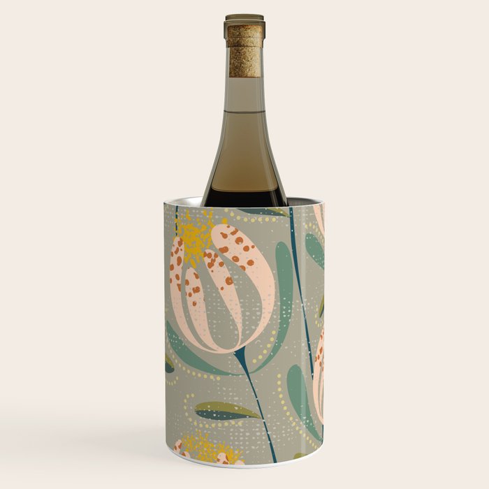 Floating scandi flowers earthy tones Wine Chiller Gallery Image 2