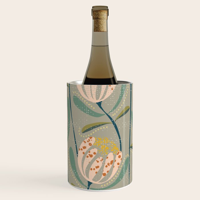 Floating scandi flowers earthy tones Wine Chiller Gallery Image 1