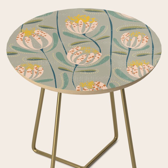 Floating scandi flowers earthy tones Side Table Gallery Image 2