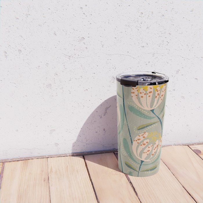 Floating scandi flowers earthy tones Travel Mug Gallery Image 4