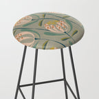 Floating scandi flowers earthy tones Stool Gallery Image 2