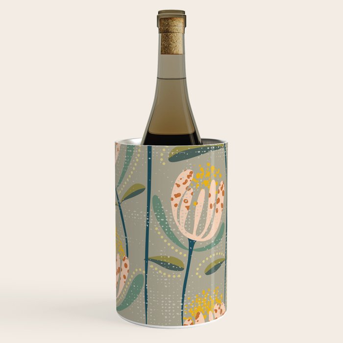 Floating scandi flowers earthy tones Wine Chiller Gallery Image 3