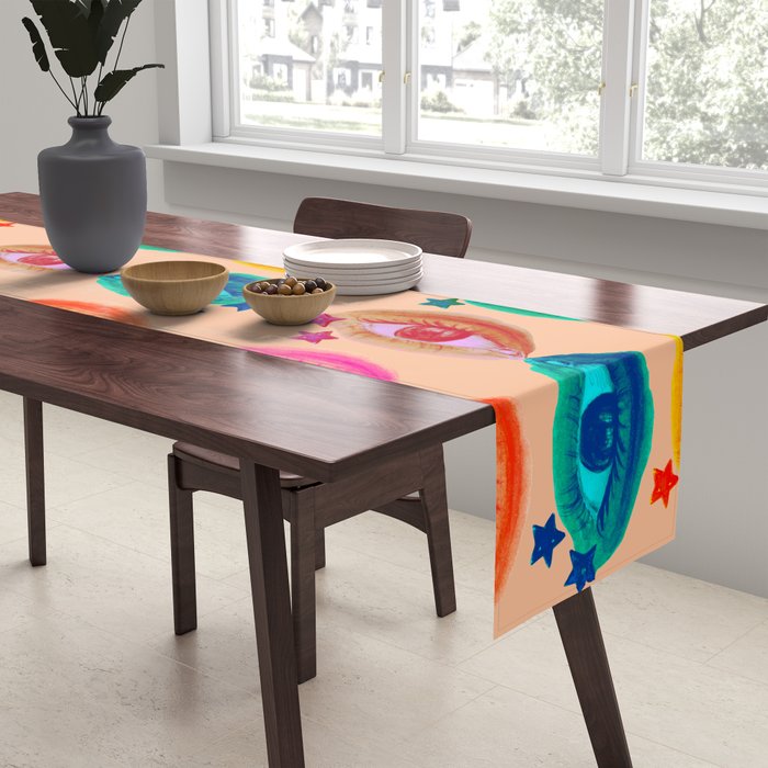 Mystic Colored Eye Pattern  Table Runner Gallery Image 2