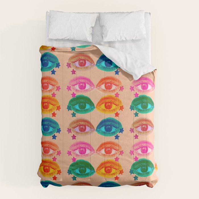 Mystic Colored Eye Pattern  Comforter Gallery Image 1
