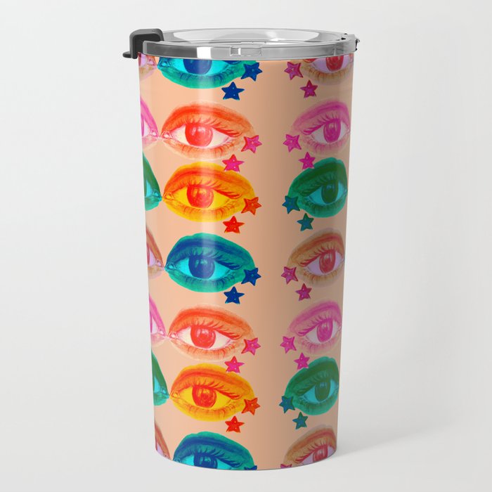 Mystic Colored Eye Pattern  Travel Mug Gallery Image 3
