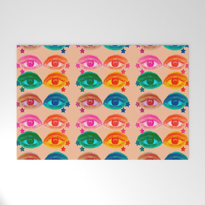 Mystic Colored Eye Pattern  Welcome Mat Gallery Image 1