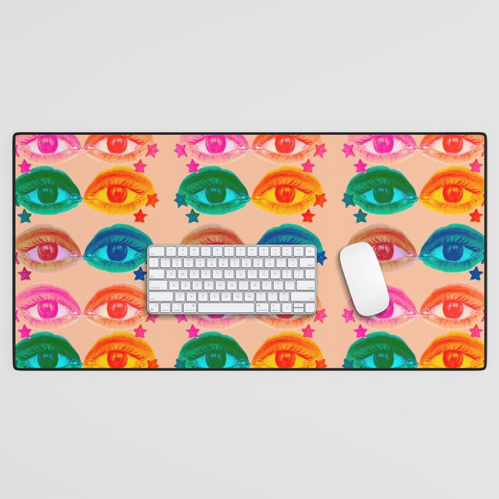 Mystic Colored Eye Pattern  Desk Mat Gallery Image 1