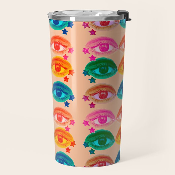 Mystic Colored Eye Pattern  Travel Mug Gallery Image 2