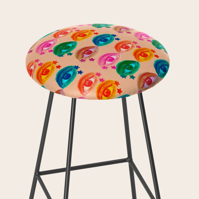 Mystic Colored Eye Pattern  Stool Gallery Image 2