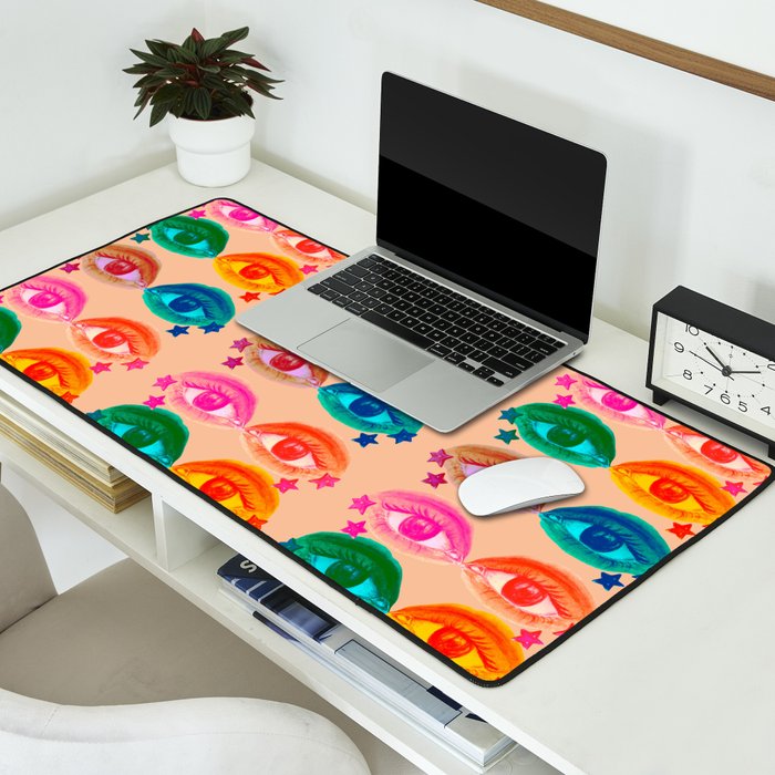 Mystic Colored Eye Pattern  Desk Mat Gallery Image 2