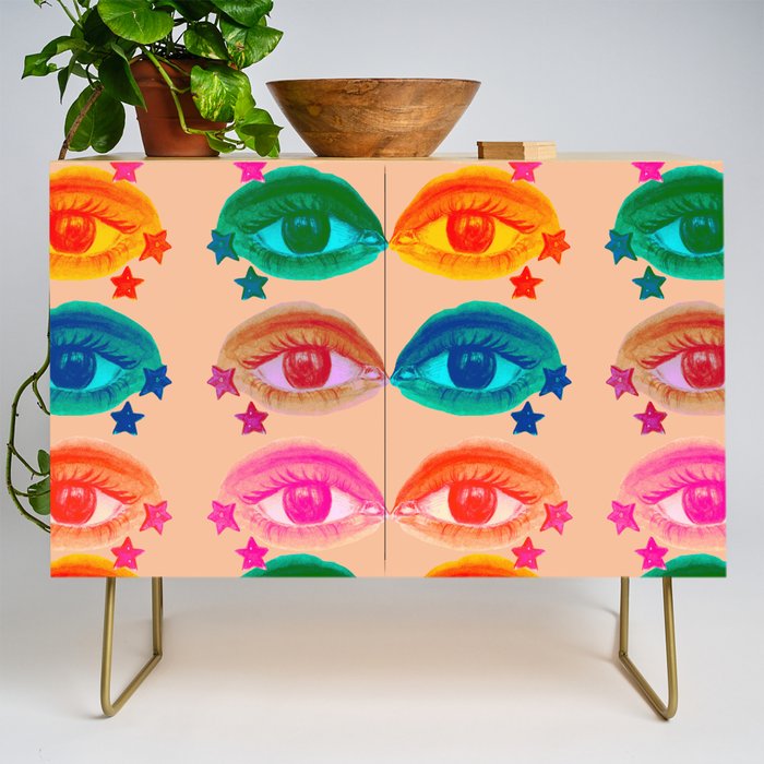 Mystic Colored Eye Pattern  Credenza Gallery Image 1
