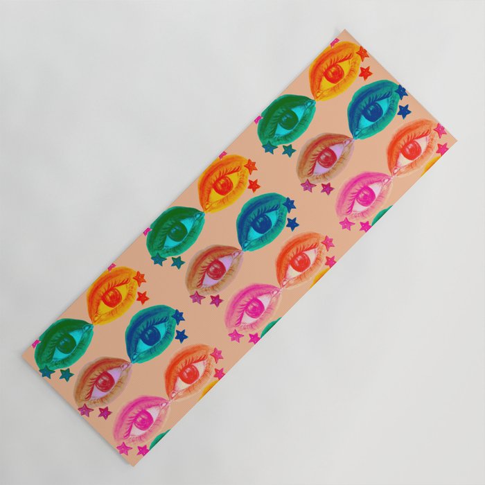 Mystic Colored Eye Pattern  Yoga Mat Gallery Image 1