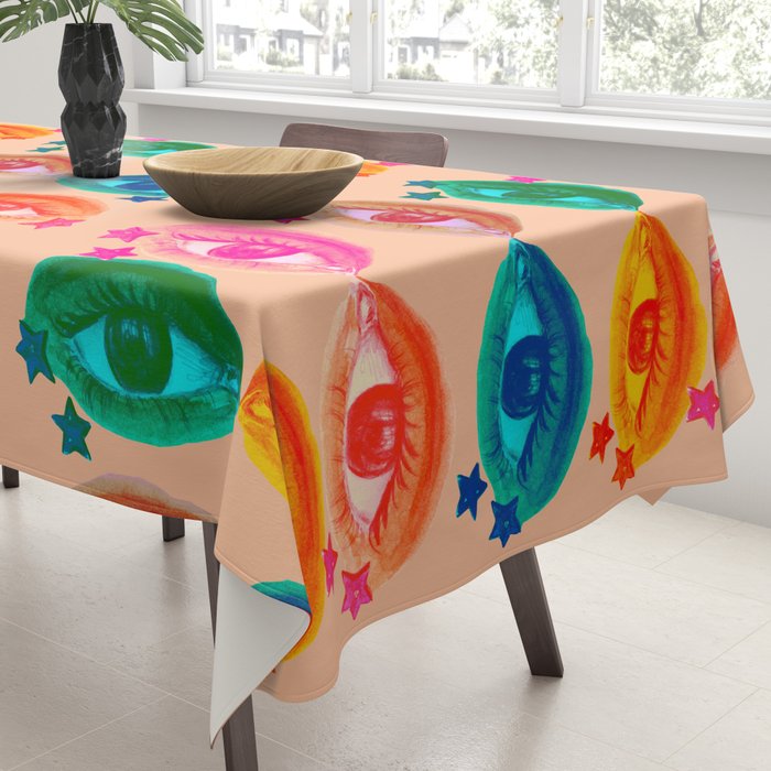 Mystic Colored Eye Pattern  Tablecloth Gallery Image 3