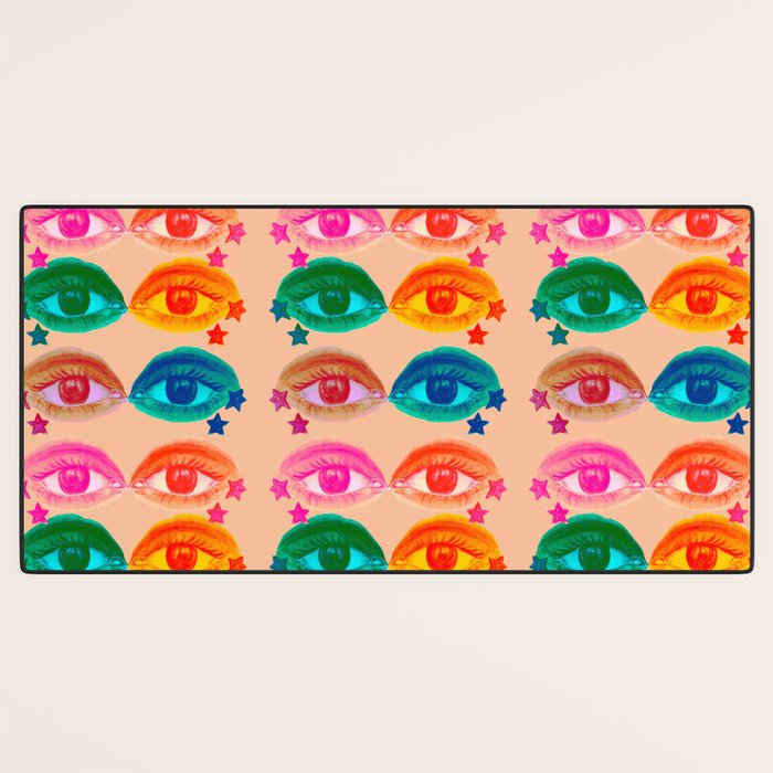 Mystic Colored Eye Pattern  Desk Mat Gallery Image 3