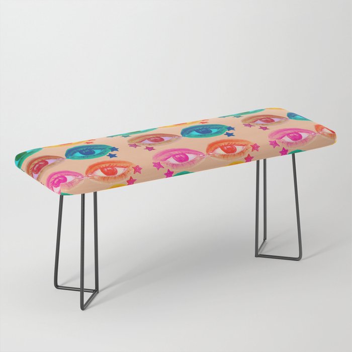 Mystic Colored Eye Pattern  Bench Gallery Image 1