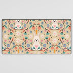 Bunny in the garden - cream pattern  Desk Mat Gallery Image 3